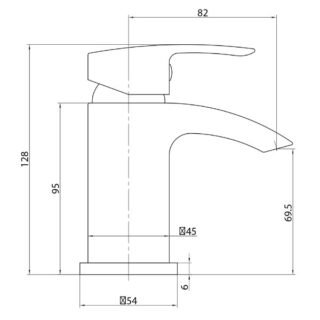 Scudo Belini Mini Mono Basin Mixer Tap With Push Waste - Image 4