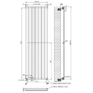 Kartell Boston Single Panel Vertical Designer Radiator - White - Image 3