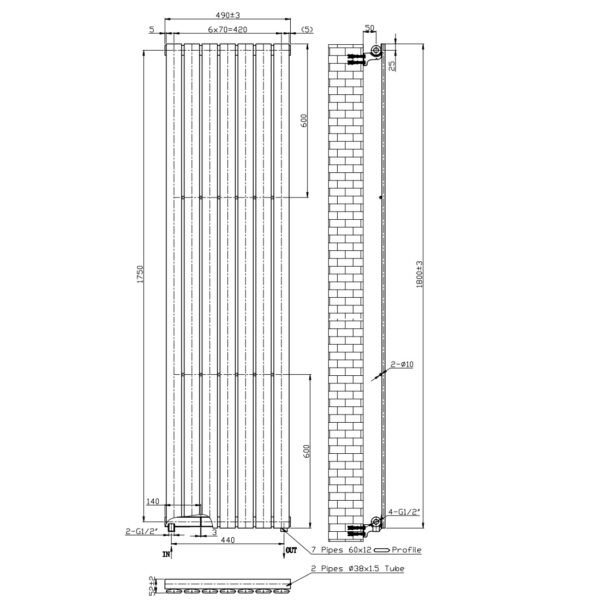 Kartell Boston Single Panel Designer Radiator - White - Image 5