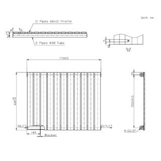 Kartell Boston Single Panel Horizontal Designer Radiator - White - Image 6