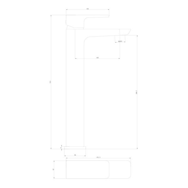 Scudo Muro Mono Tall Basin Mixer Tap - Image 4