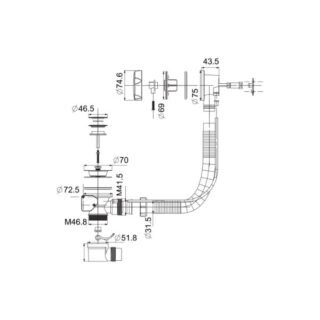Scudo Bath Pop-Up Waste With Overflow - Image 4