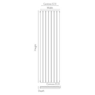 Scudo Bravo Single Panel Vertical Designer Radiator - White - Image 3