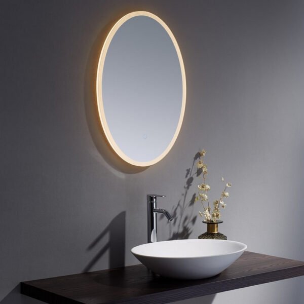 Kartell Burleigh Oval Illuminated Mirror With White Acrylic Edge - 700mm x 500mm - Image 2