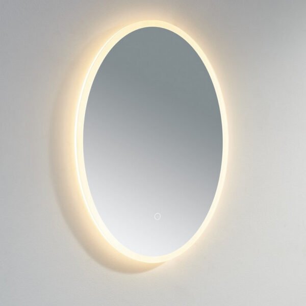 Kartell Burleigh Oval Illuminated Mirror With White Acrylic Edge - 700mm x 500mm - Image 3