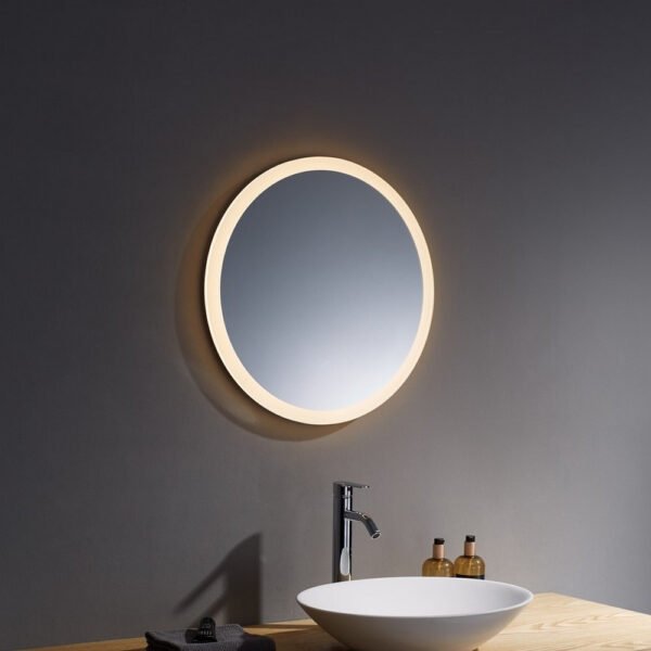 Kartell Burleigh Round Illuminated Mirror With White Acrylic Edge