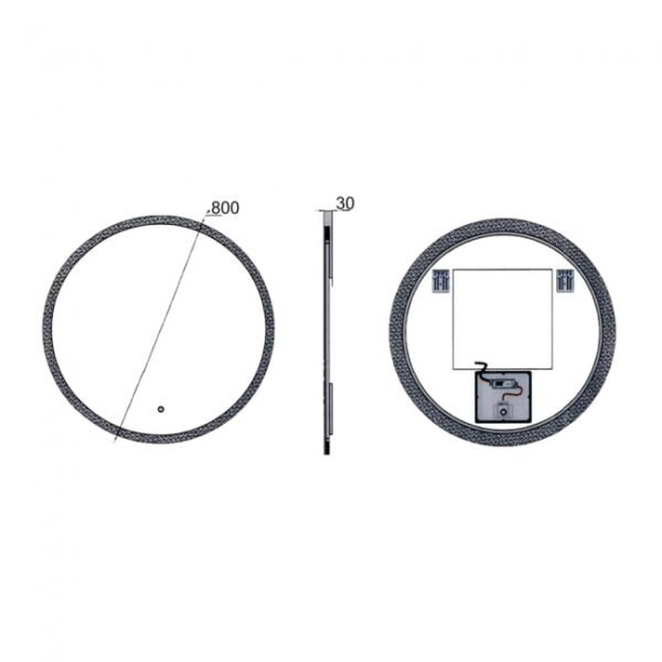 Kartell Burleigh Round Illuminated Mirror With White Acrylic Edge - Image 9