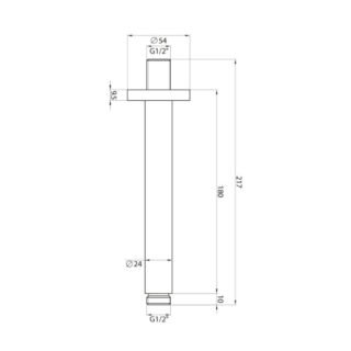 Scudo Ceiling Mounted Round Shower Arm - Image 2