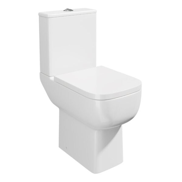 Scudo Choices Rimless Comfort Height Open Back Close Coupled Toilet With Cistern And Soft Close Seat - White