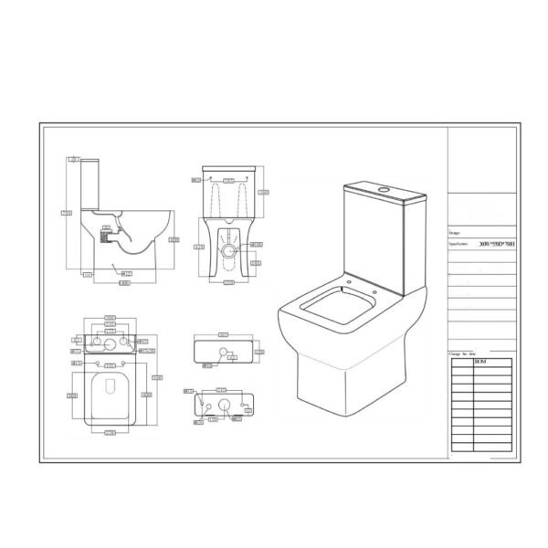 Scudo Choices Rimless Open Back Close Coupled Toilet With Cistern And Soft Close Seat - White - Image 2