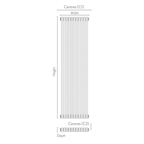 Scudo 2 Column Vertical Designer Radiator - White - Image 12