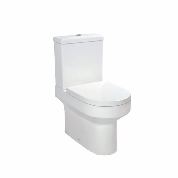 Scudo Pronto Open Back Close Coupled Toilet With Cistern And Soft Close Seat - Gloss White - Image 2