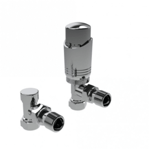 Kartell Design Twin Pack Thermostatic Angled Radiator Valve - Chrome