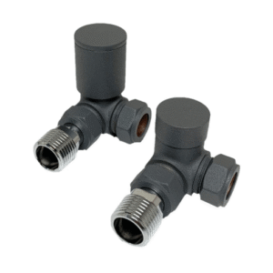 Kartell Corner Radiator Valve 15mm Pair - Anthracite
