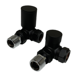Kartell Corner Radiator Valve 15mm Pair - Black