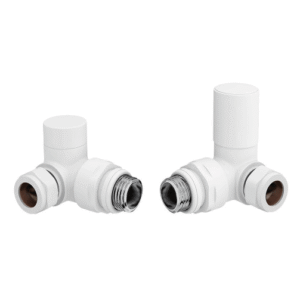 Kartell Corner Radiator Valve 15mm Pair - White