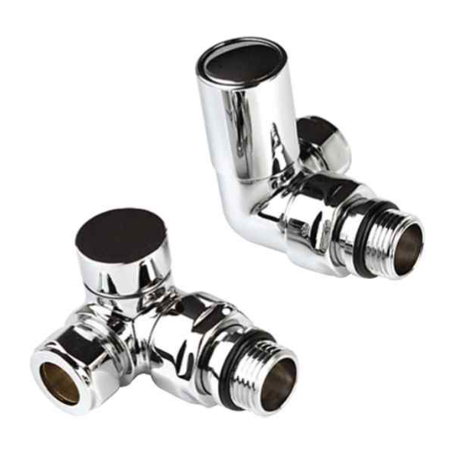 Kartell Corner Radiator Valve Pair - Chrome