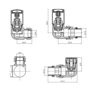 Kartell Corner Radiator Valve Pair - Chrome - Image 2
