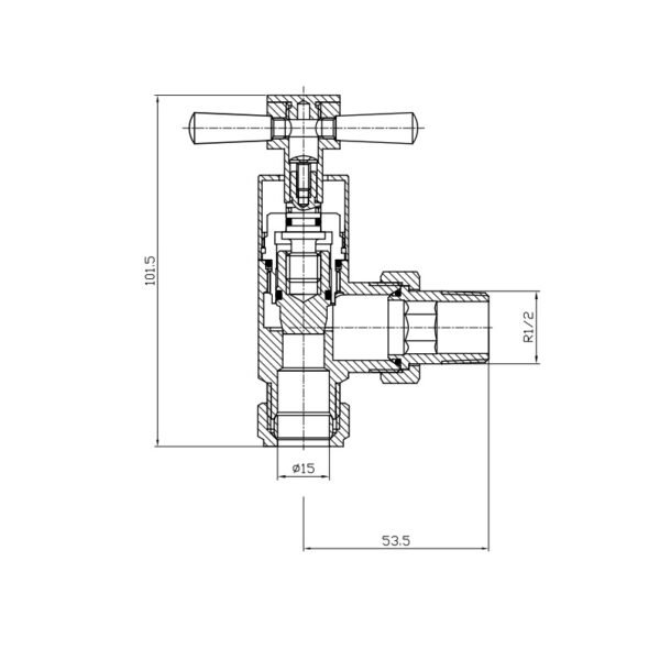 Kartell Angled Crosshead Radiator Valve Pair - Chrome - Image 2