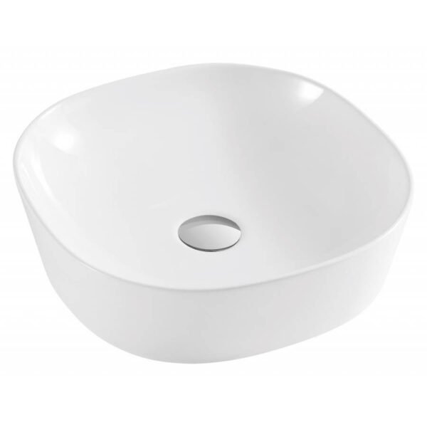 Kartell Island Countertop Basin - 400mm Wide - No TH - Gloss White