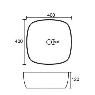 Kartell Island Countertop Basin - 400mm Wide - No TH - Gloss White - Image 2