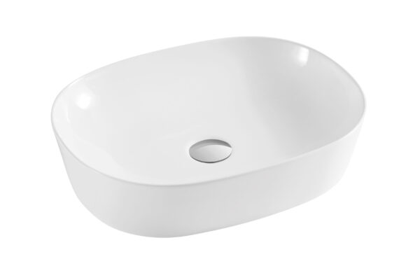 Kartell Island Countertop Basin - 500mm Wide - No TH - Gloss White