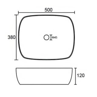 Kartell Island Countertop Basin - 500mm Wide - No TH - Gloss White - Image 2