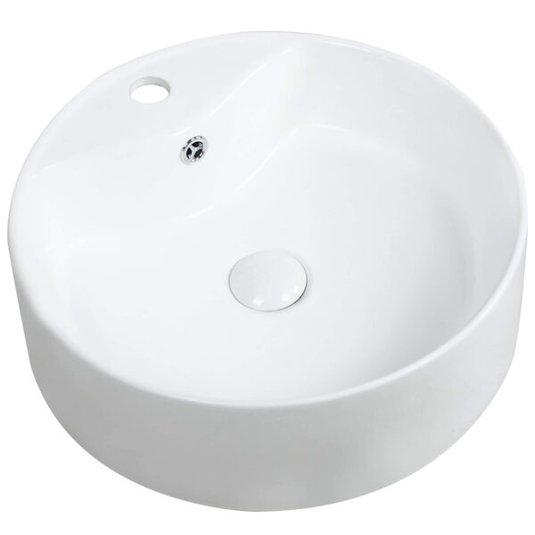 Kartell Karlo Countertop Basin - 460mm Wide - 1 TH - Gloss White