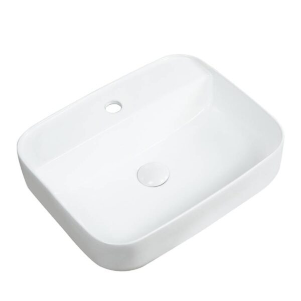 Kartell Karlo Countertop Basin - 500mm Wide - 1 TH - Gloss White