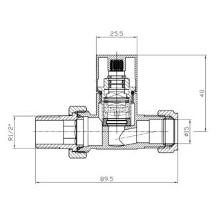 Kartell Square Straight Radiator Valve Pair - Chrome - Image 2