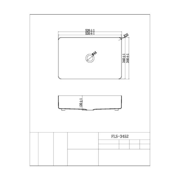 Scudo Core Rectangular Countertop Basin - 526mm Wide - Image 2
