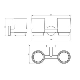 Scudo Delta Double Tumbler - Chrome - Image 2