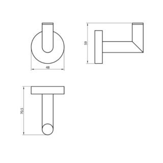 Scudo Delta Robe Hook - Chrome - Image 2