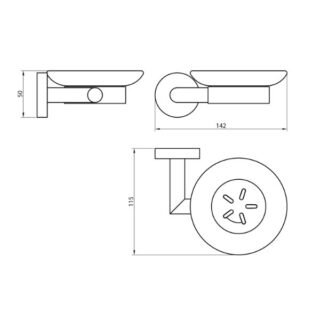 Scudo Delta Soap Dish Holder - Chrome - Image 2