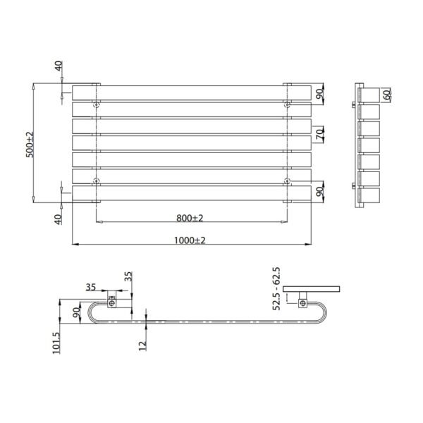 Kartell Denver Horizontal Designer Radiator - White - Image 4