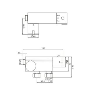 Scudo Thermostatic Vertical Valve For Douche - Image 2