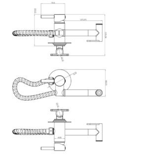 Scudo Douche Handset With Flexi Hose, Holder And Outlet Elbow - Image 3
