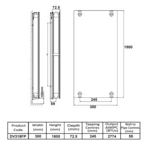 Kartell K-Flat Premium Type 20 Vertical Double Panel Designer Radiator - White - Image 3