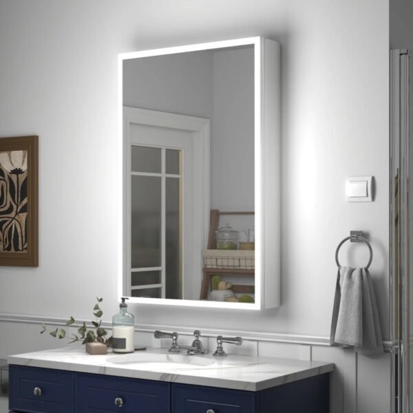 Kartell Echo 1 Door LED Illuminated Mirror Cabinet - 700mm x 500mm