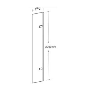 Kartell KV8 Hinged Wetroom Panel - 8mm Glass - 2000mm x 300mm - Image 2