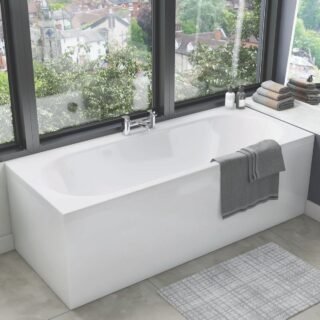 Scudo Waterproof Bath End Panel - Gloss White - Image 3