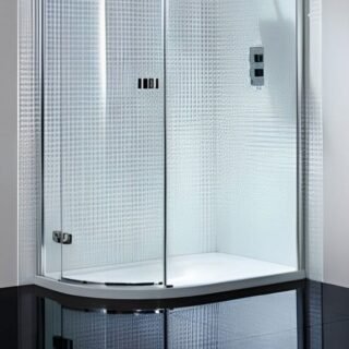 Kartell JT Fusion Just Trays Offset Quadrant Shower Tray With Waste - White - Image 2