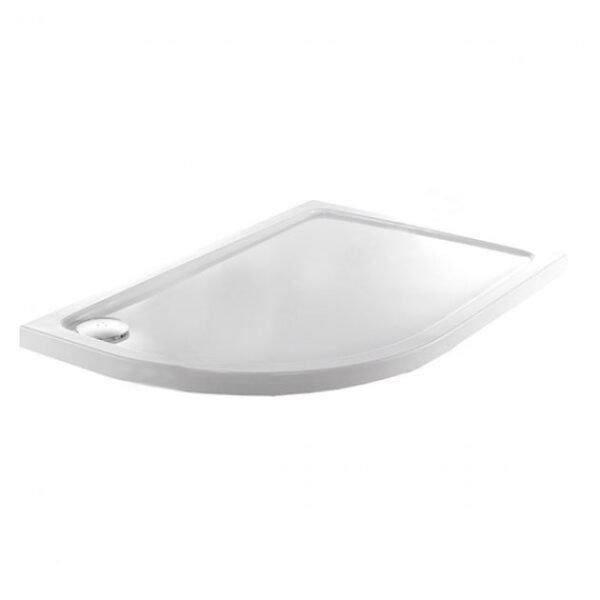 Kartell JT Fusion Just Trays Offset Quadrant Shower Tray With Waste - White