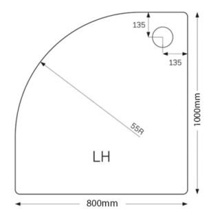 Kartell JT Fusion Just Trays Offset Quadrant Shower Tray With Waste - White - Image 4