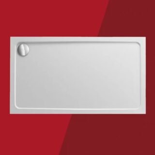 Kartell JT Fusion Just Trays Rectangular Shower Tray With Waste - White - Image 2