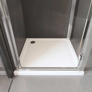 Kartell JT Fusion Just Trays Square Shower Tray With Waste - White - Image 3
