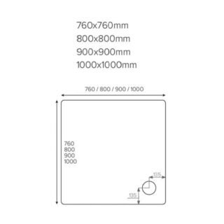 Kartell JT Fusion Just Trays Square Shower Tray With Waste - White - Image 4