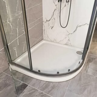 Kartell JT Fusion Just Trays Quadrant Shower Tray With Waste - White - Image 2