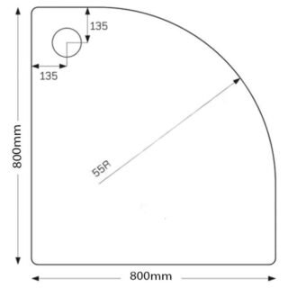 Kartell JT Fusion Just Trays Quadrant Shower Tray With Waste - White - Image 4