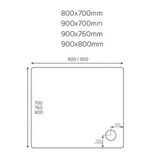 Kartell JT Fusion Just Trays Rectangular Shower Tray With Waste - White - Image 3